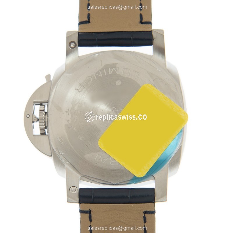 Panerai PAM01393 LUMINOR MARINA Replica - Automatic - Blue Steel - Blue Alligator Buckle - View 3