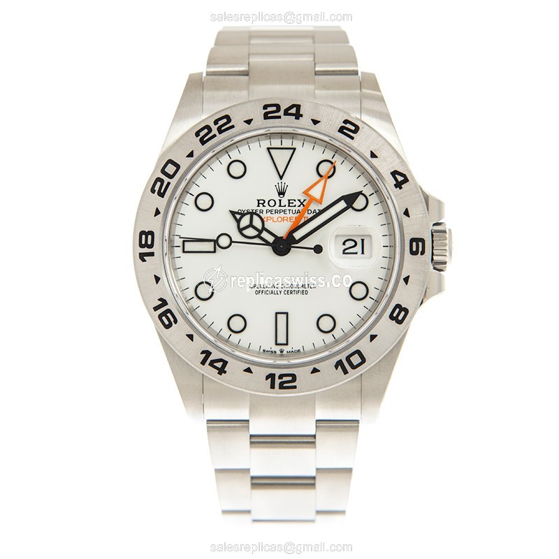Rolex Explorer II Replica - Automatic, White Dial, Silver Steel Case & Strap - View 2