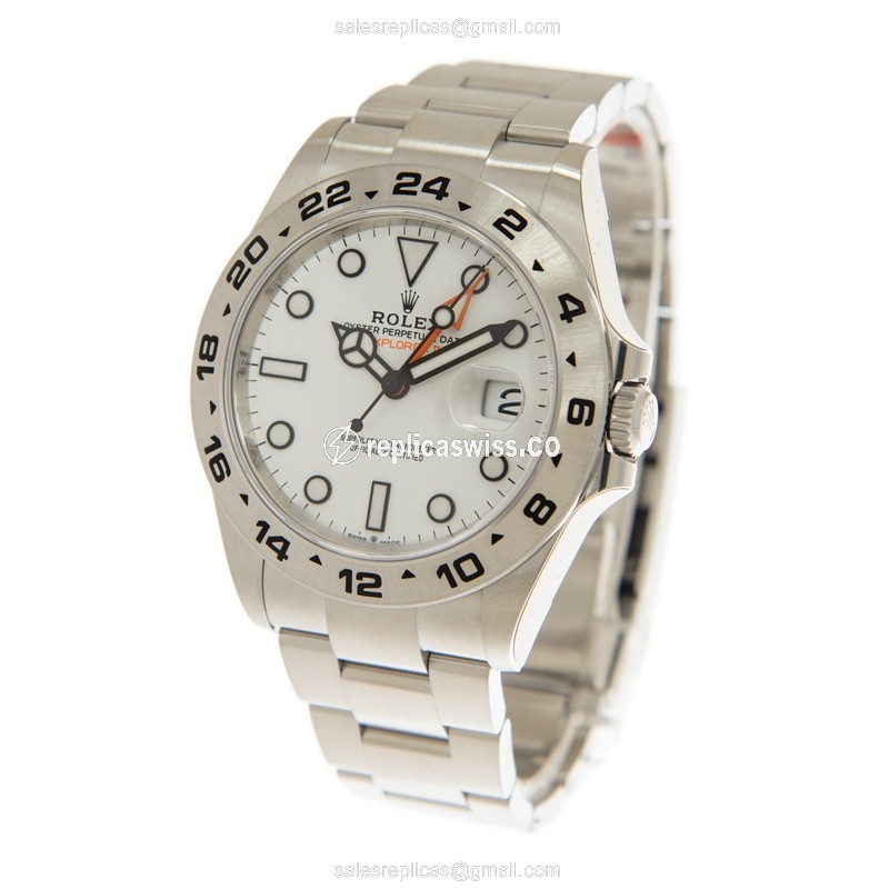 Rolex Explorer II Replica - Automatic, White Dial, Silver Steel Case & Strap - View 3