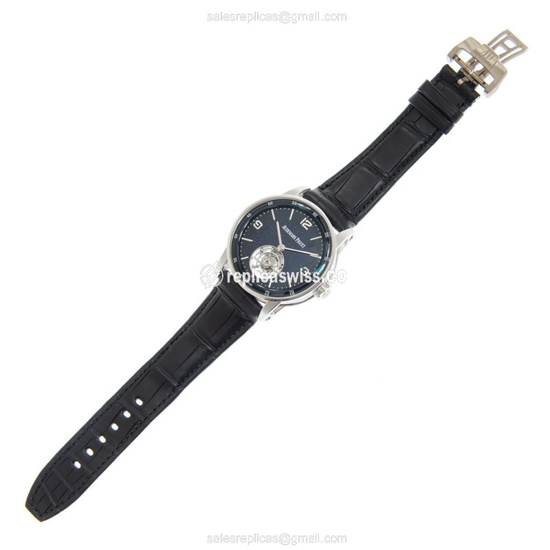 Audemars Piguet 26396BC.OO.D002CR.01 - Automatic - 18kt White Gold - Blue Dial - Black Alligator Strap - View 2