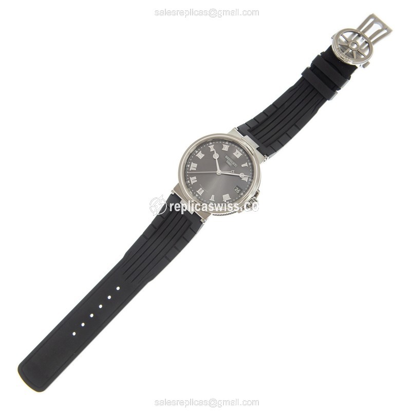 Breguet Marine Replica - Automatic - Titanium Case - Gray Dial - Black Rubber Strap - View 2