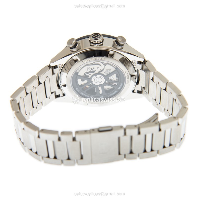 Automatic TAG Heuer CARRERA Replica - Steel Case - Blue Dial - Silver Strap - View 4