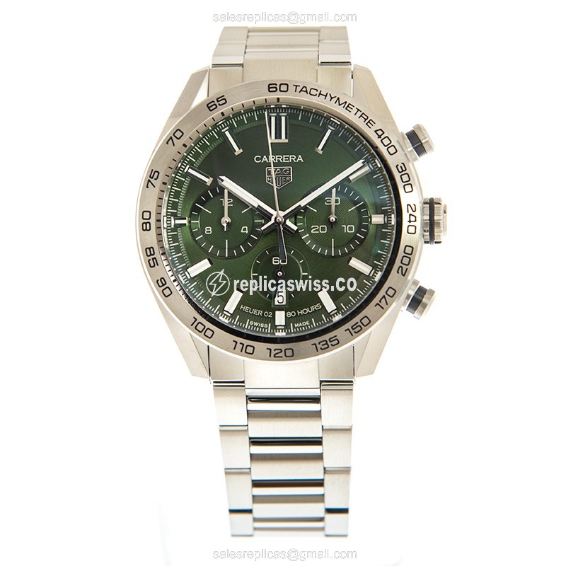 Replica Watch: Tag Heuer Carrera Automatic Steel Green Dial - View 2