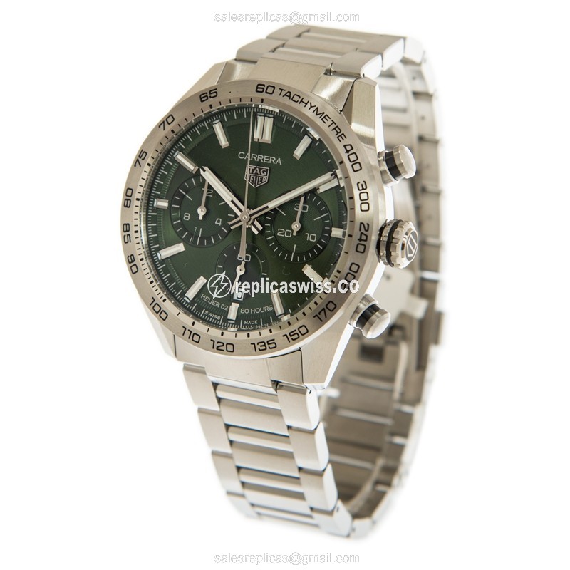 Replica Watch: Tag Heuer Carrera Automatic Steel Green Dial - View 3