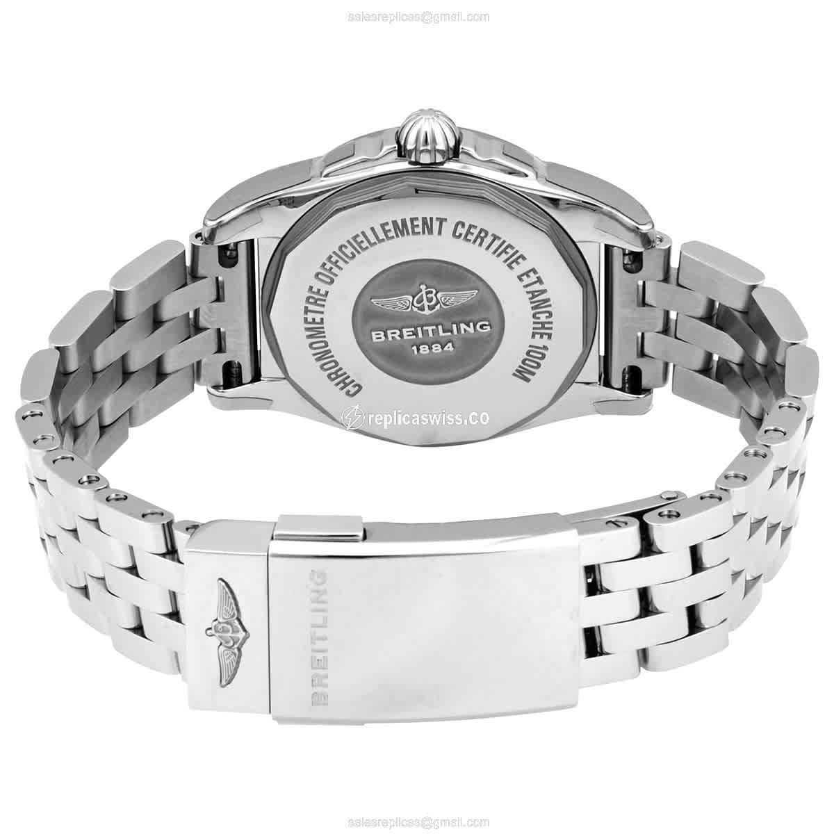 Breitling Galactic Replica Watch - Quartz Steel - Black Dial - View 3