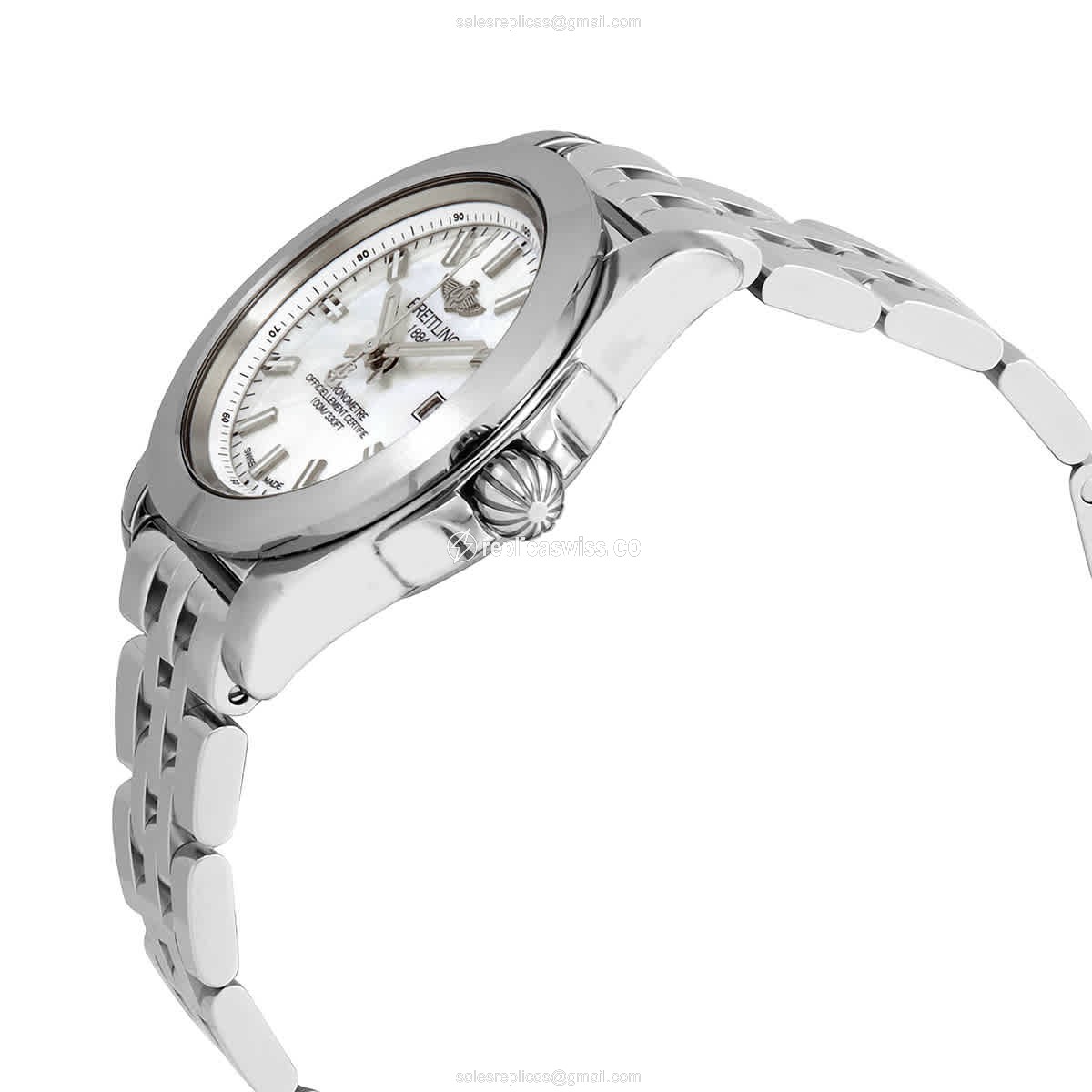 Breitling W71330121A2A1 Replica - Quartz - Steel - White Dial - Silver Steel Clasp - View 2