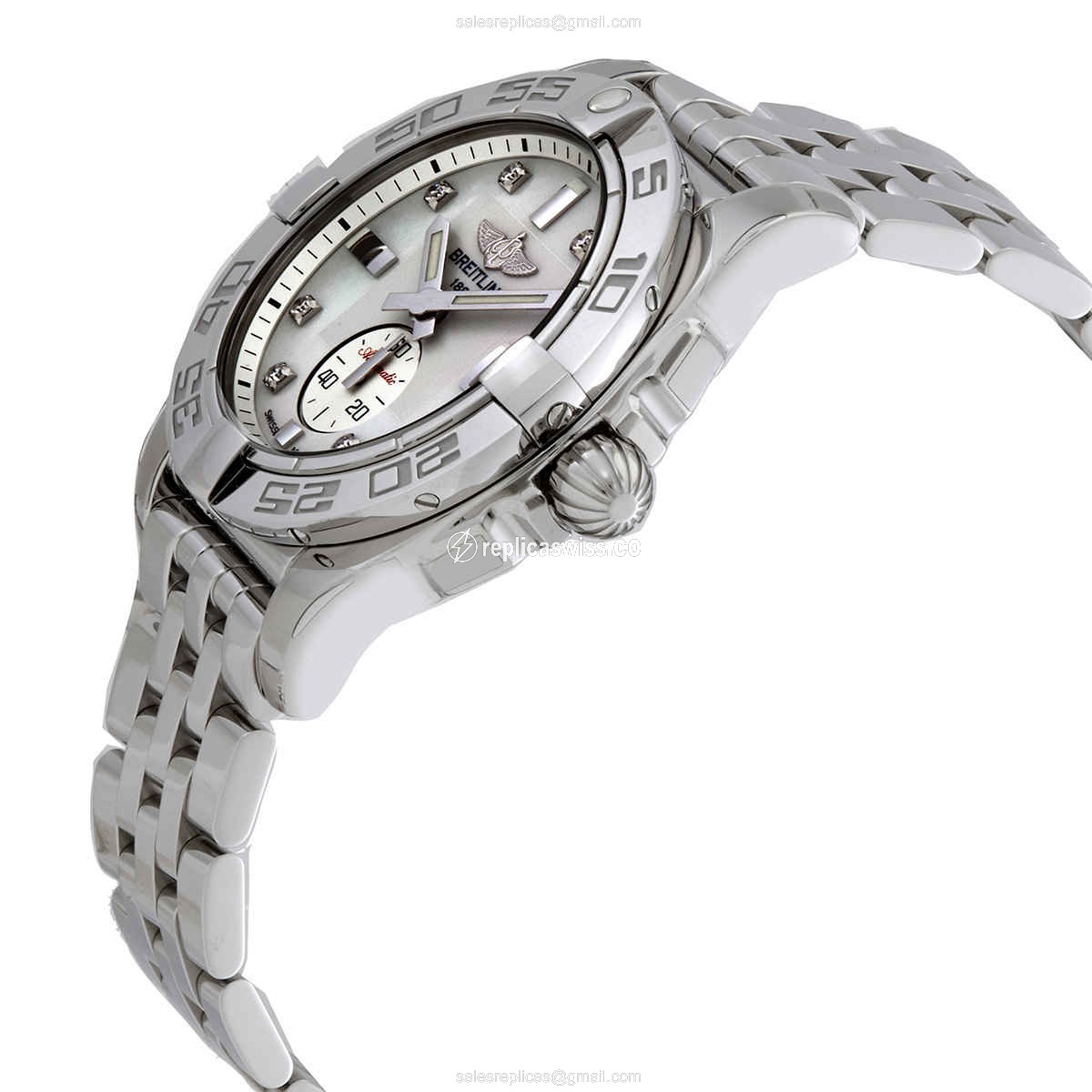 Breitling Galactic Replica - Automatic - Stainless Steel - White Dial - Silver Clasp - View 2