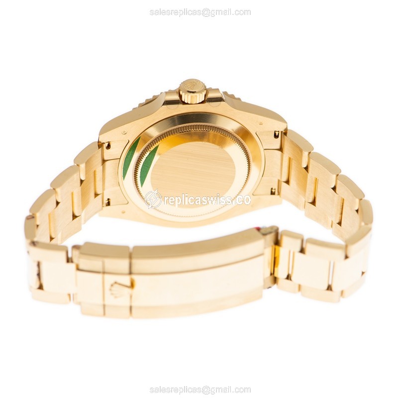 Rolex Submariner Replica - Automatic - 18kt Gold Case, Black Dial, Gold Strap - View 4