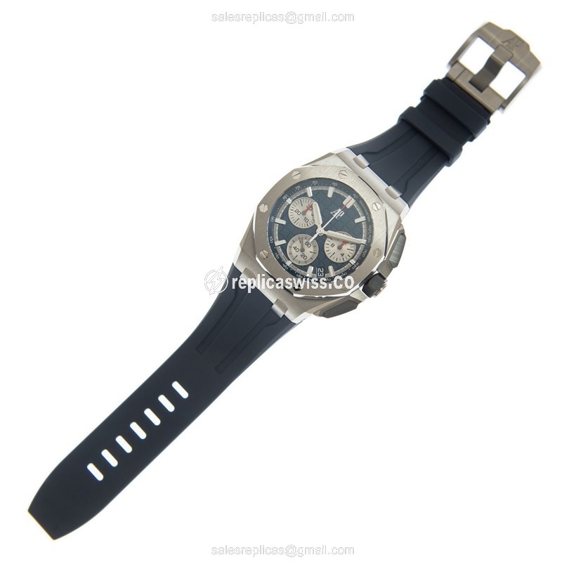 Audemars Piguet Royal Oak Offshore Replica - Automatic Titanium Case - Blue Dial - Blue Rubber Strap - View 2