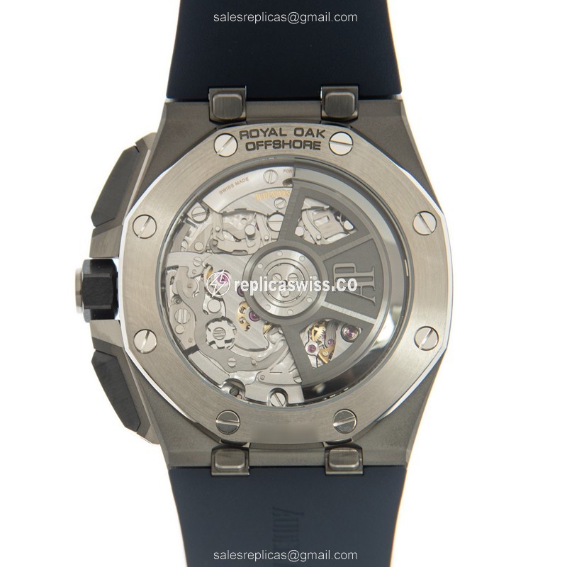 Audemars Piguet Royal Oak Offshore Replica - Automatic Titanium Case - Blue Dial - Blue Rubber Strap - View 3