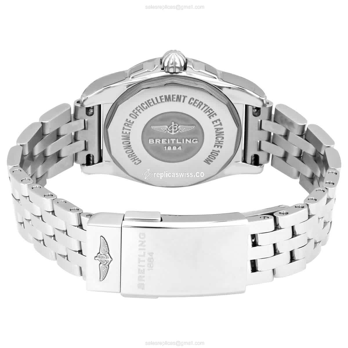 Breitling W72348121A1A1 GALACTIC Quartz - Steel Case - White Dial - Silver Steel Band - View 3
