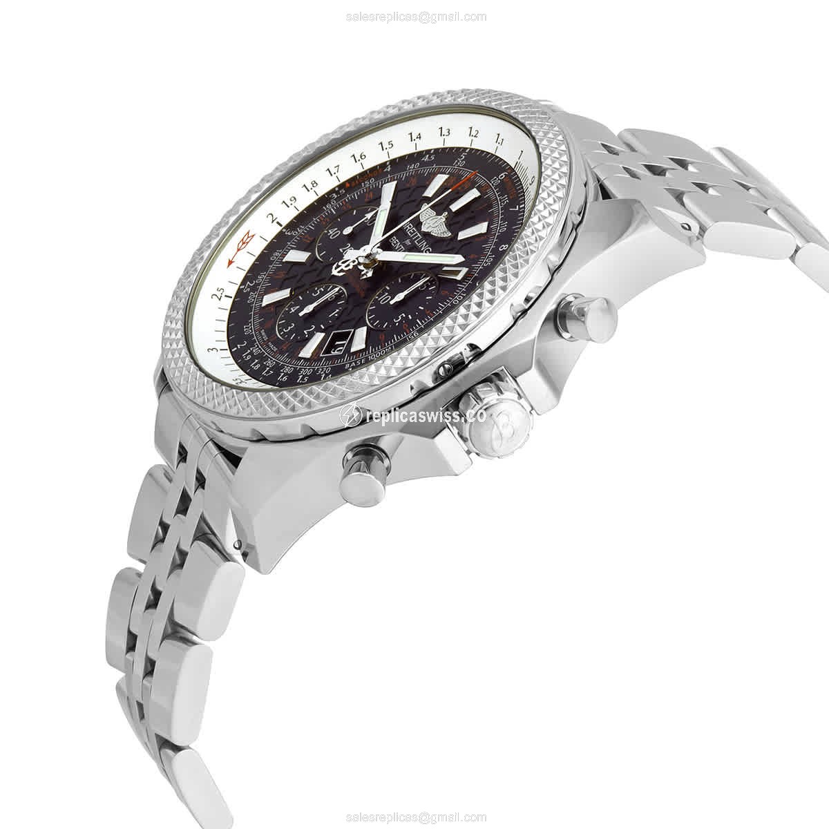 Breitling Bentley AB061112/BD80 990A - Automatic - Steel Case - Black Dial - Silver Steel Band - View 2