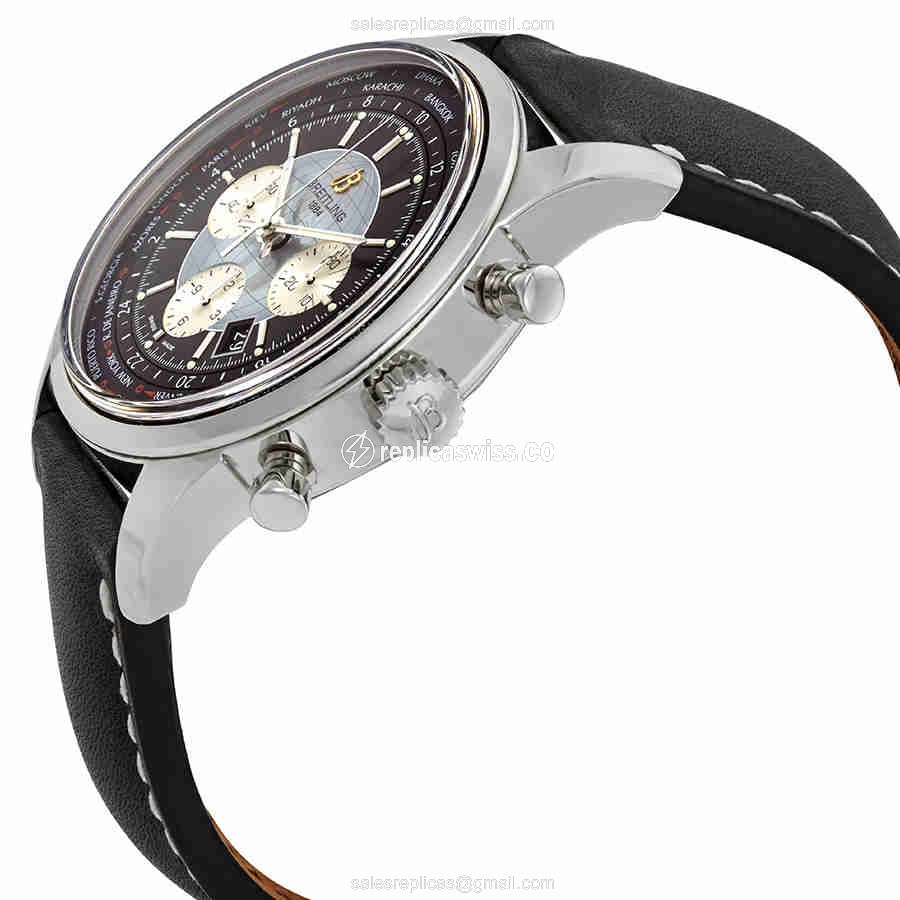 Breitling AB0510U4/BB62-441X-A20BA.1 Replica - Automatic - Steel Case - Black Dial - Leather Strap - View 2