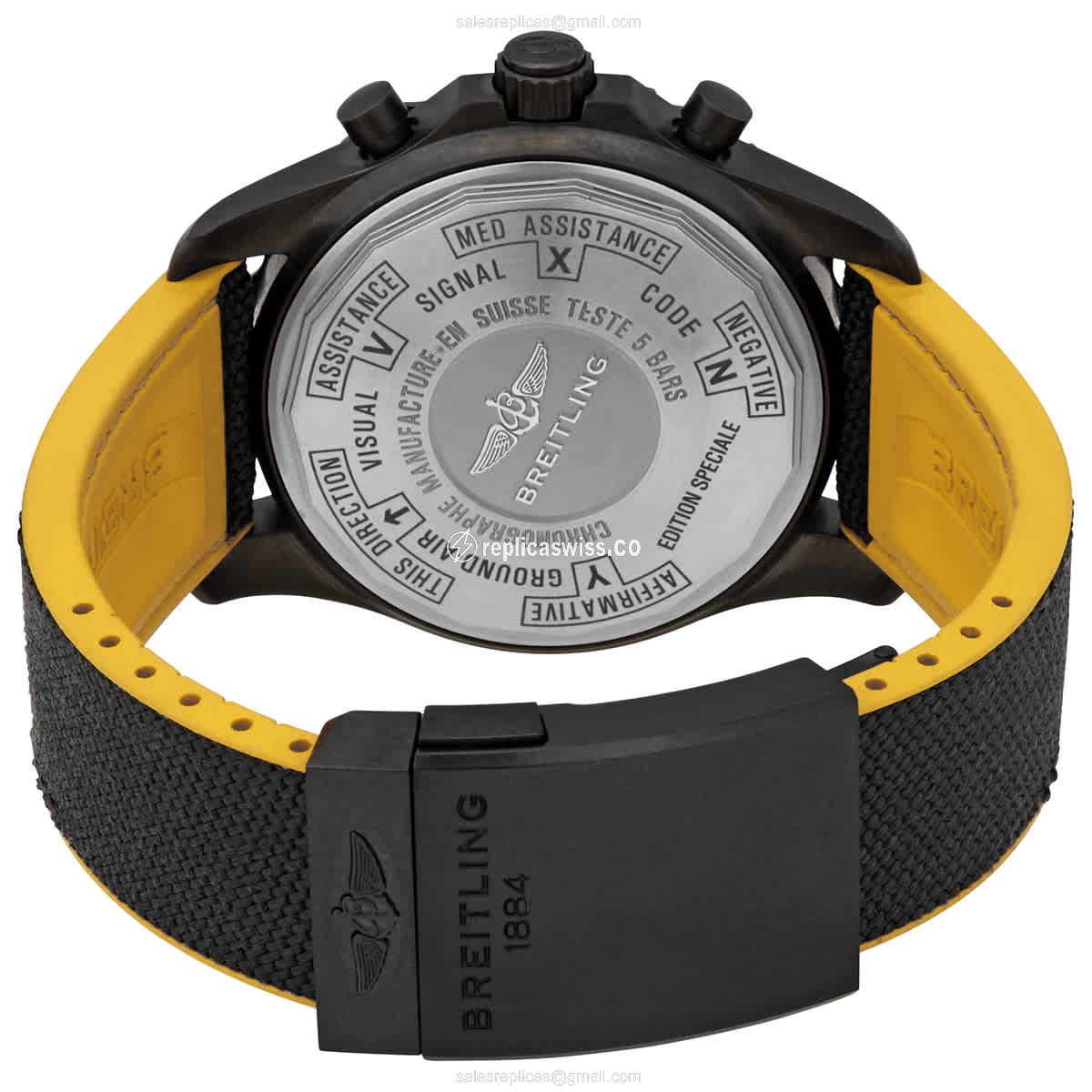 Breitling M7836622/BD39-257S Chronospace Replica - Automatic - Steel Case - Black Dial - Canvas strap - View 3