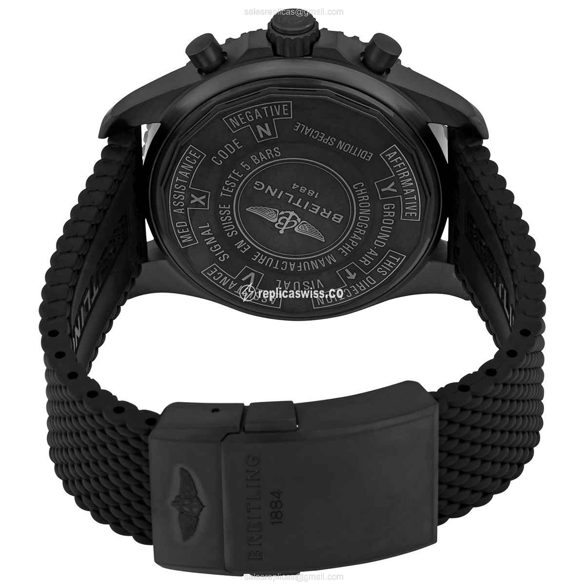 Breitling M78367101B1S1 Chronospace Quartz - Black Dial - Rubber Strap - Black Clasp - View 3