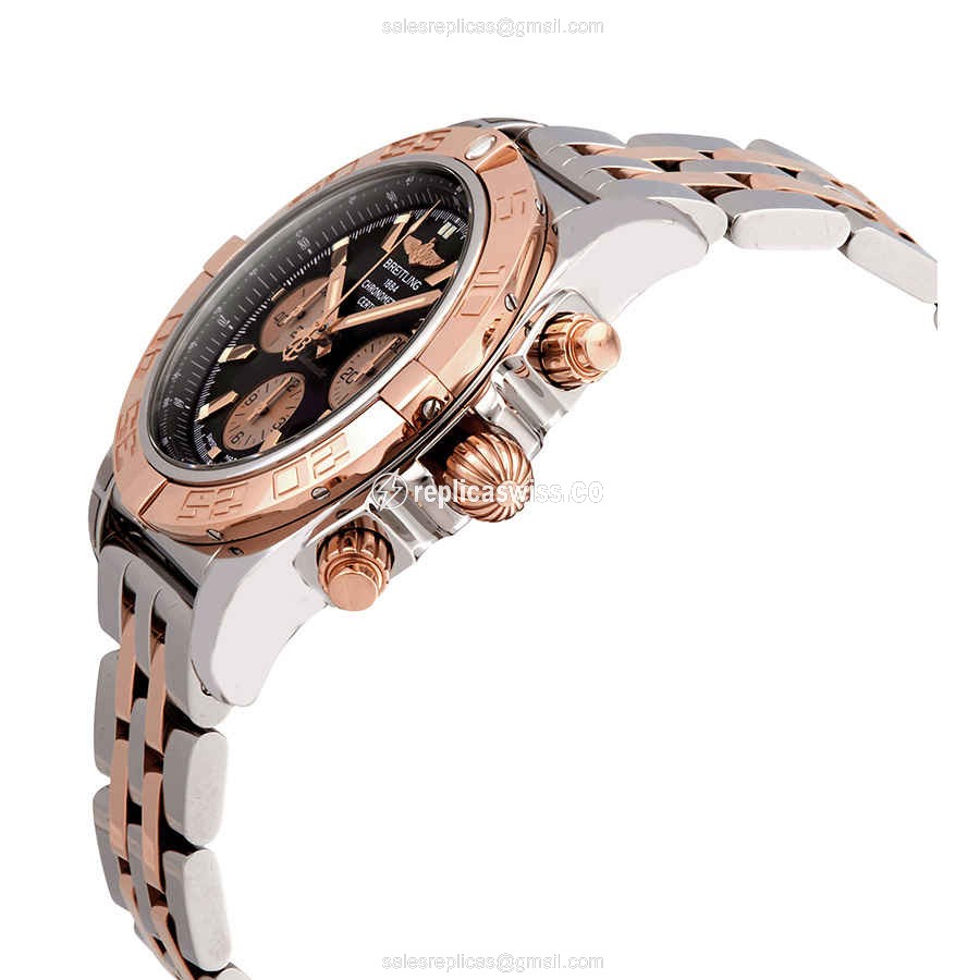 Breitling Chronomat B01 Replica - Rose Gold - Black Dial - View 2