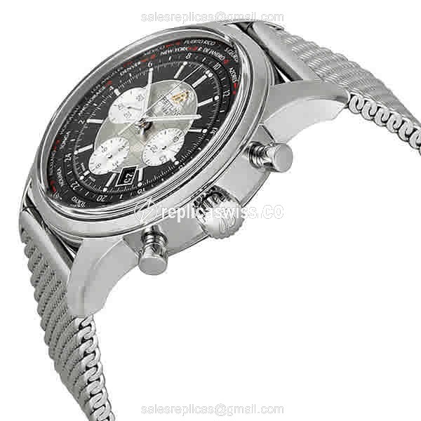 Breitling AB0510U4-BB62-152A Transocean Chrono - Auto - Black Dial - Steel Case & Band - View 2