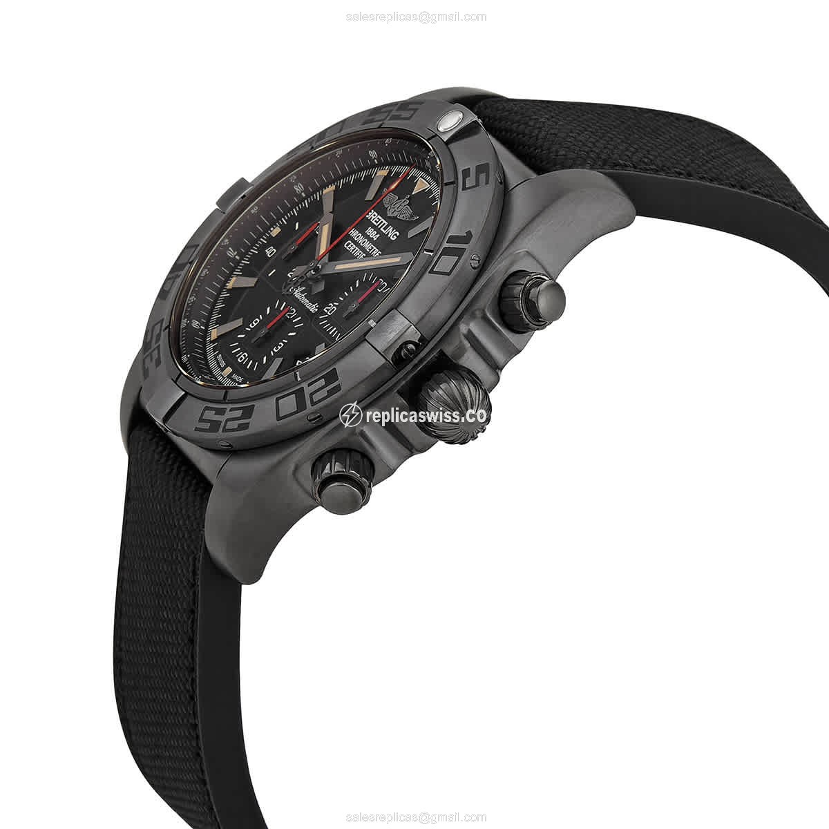 Breitling Chronomat B01 Replica Watch - Steel - Black Dial - View 2