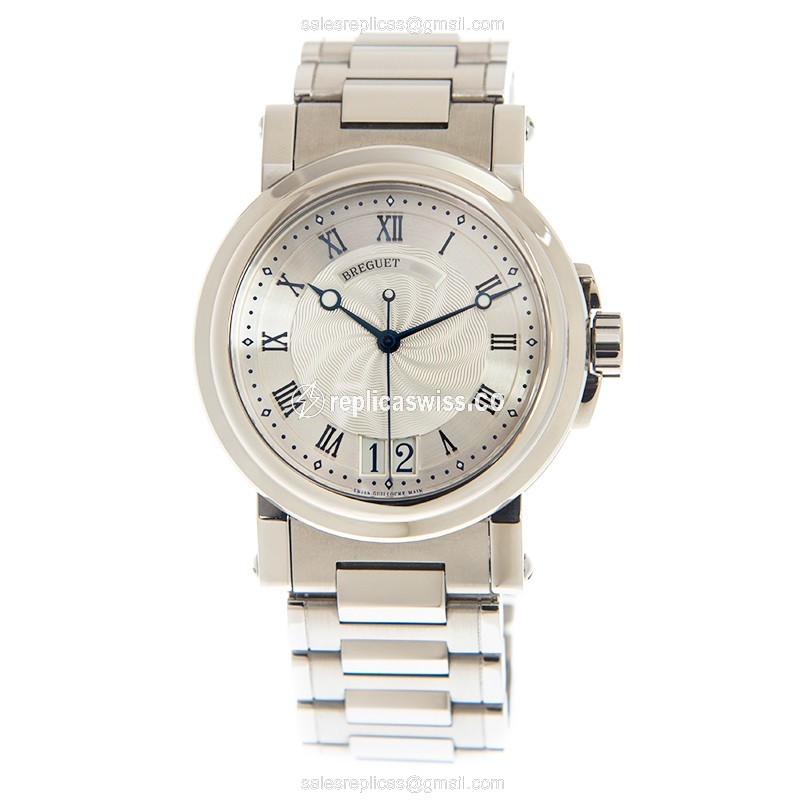 Breguet 5817ST/12/SMO MARINE Automatic - Silver Dial - Steel Case - Silver Strap - View 2