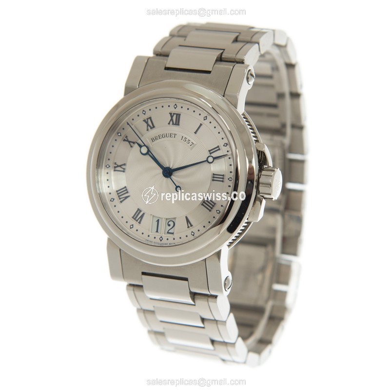 Breguet 5817ST/12/SMO MARINE Automatic - Silver Dial - Steel Case - Silver Strap - View 3