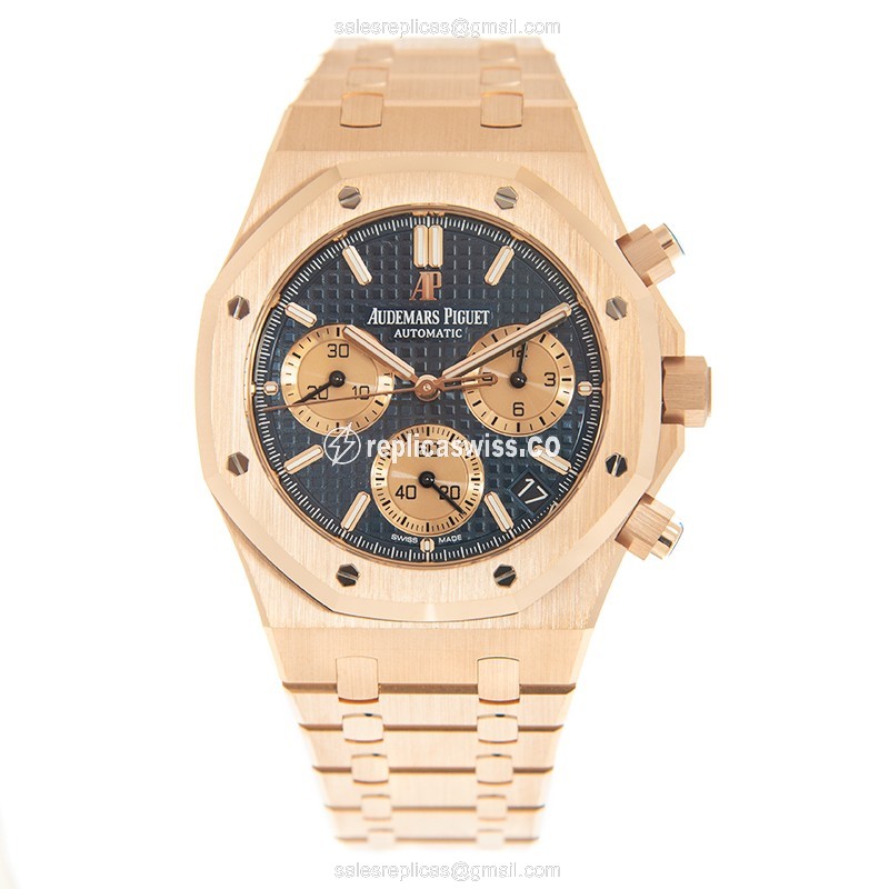 Audemars Piguet 26239OR.OO.1220OR.01 - Automatic 18kt Rose Gold - Blue Dial - Gold Strap - View 2