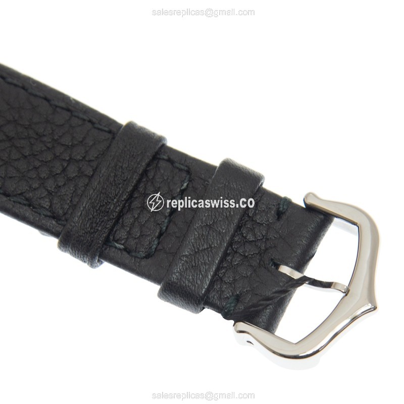 Cartier WSTA0041 Replica - Quartz - Stainless Steel Case - Silver Dial - Black Cowhide Strap - View 4