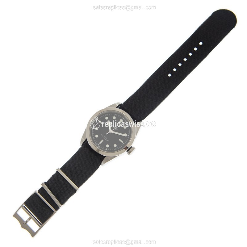 Tudor Black Bay 41 Replica - Automatic - Steel Case - Black Dial - Canvas Strap - View 2