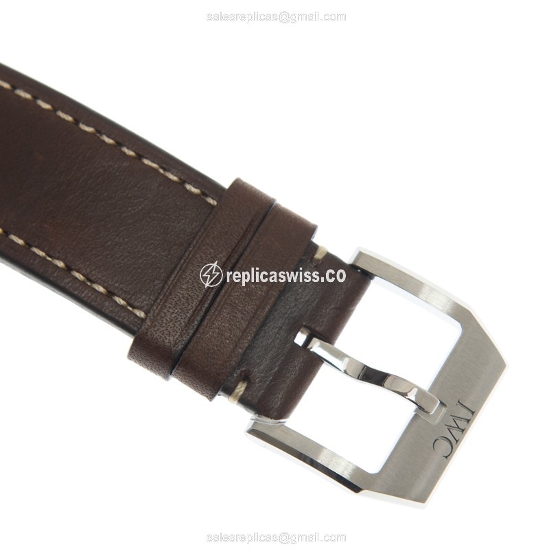 IWC PILOTS Replica - Automatic - Green Dial - Brown Leather - Stainless Steel Buckle - View 4