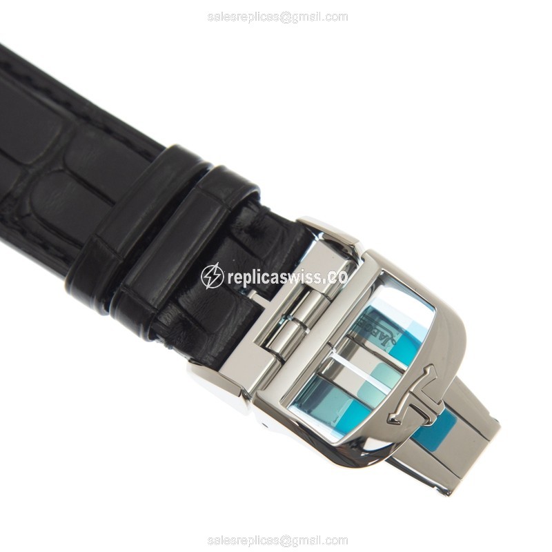 Jaeger-Lecoultre Q1368480 Replica - Ultra Thin - Automatic - Blue Dial - Leather Strap - View 4