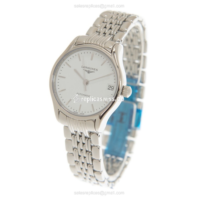 Longines Lyre Replica - Automatic - Stainless Steel - White Dial - Silver Clasp - View 3