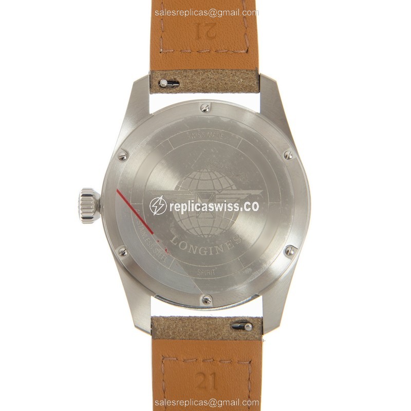 Longines Spirit Replica - Automatic - Green Dial - Brown Leather Strap - View 3