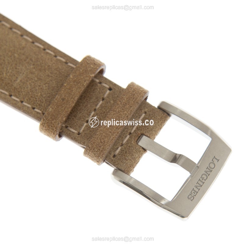 Longines Spirit Replica - Automatic - Green Dial - Brown Leather Strap - View 4