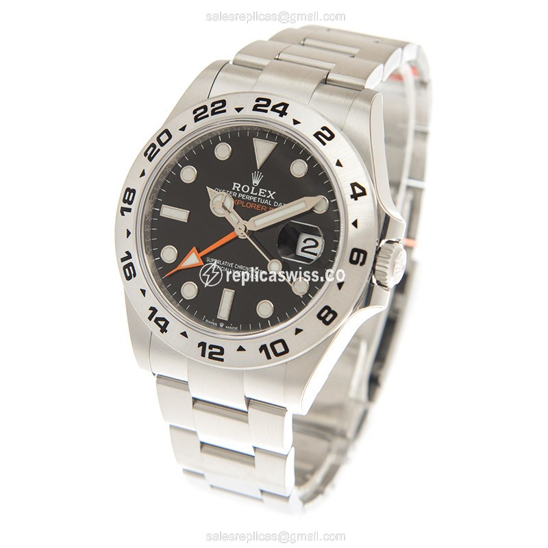 Rolex Explorer II Replica - Automatic - Steel - Black Dial on Silver - View 3