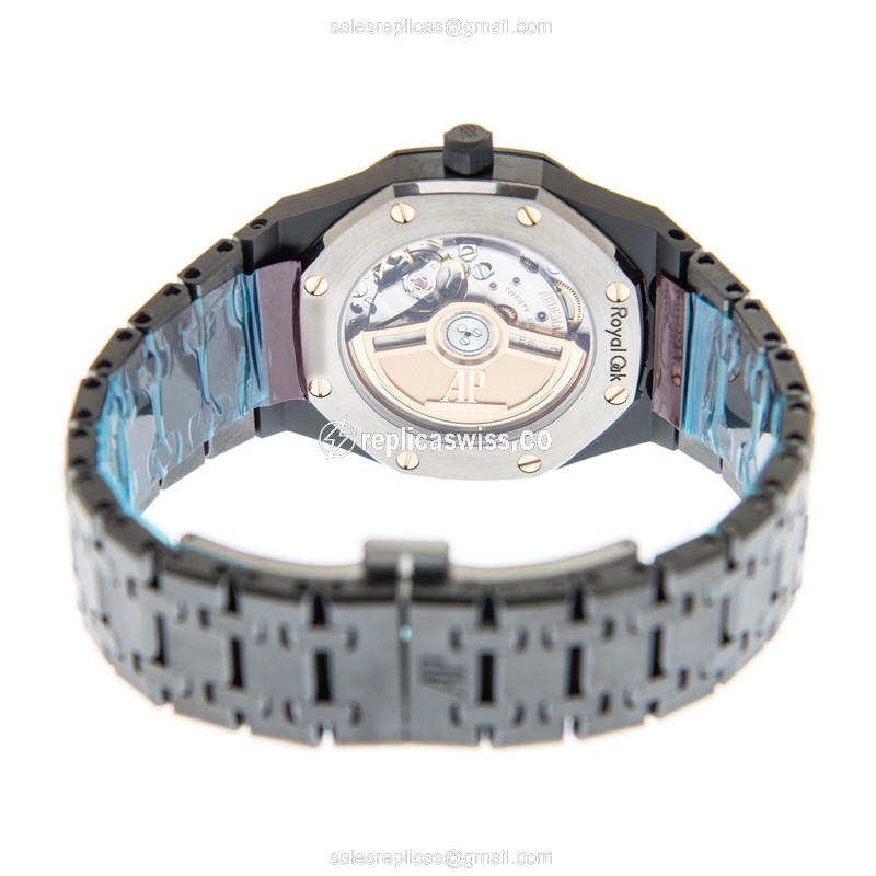 Audemars Piguet ROYAL OAK Replica - Automatic Ceramic - Black Dial - Black Ceramic Strap - View 4