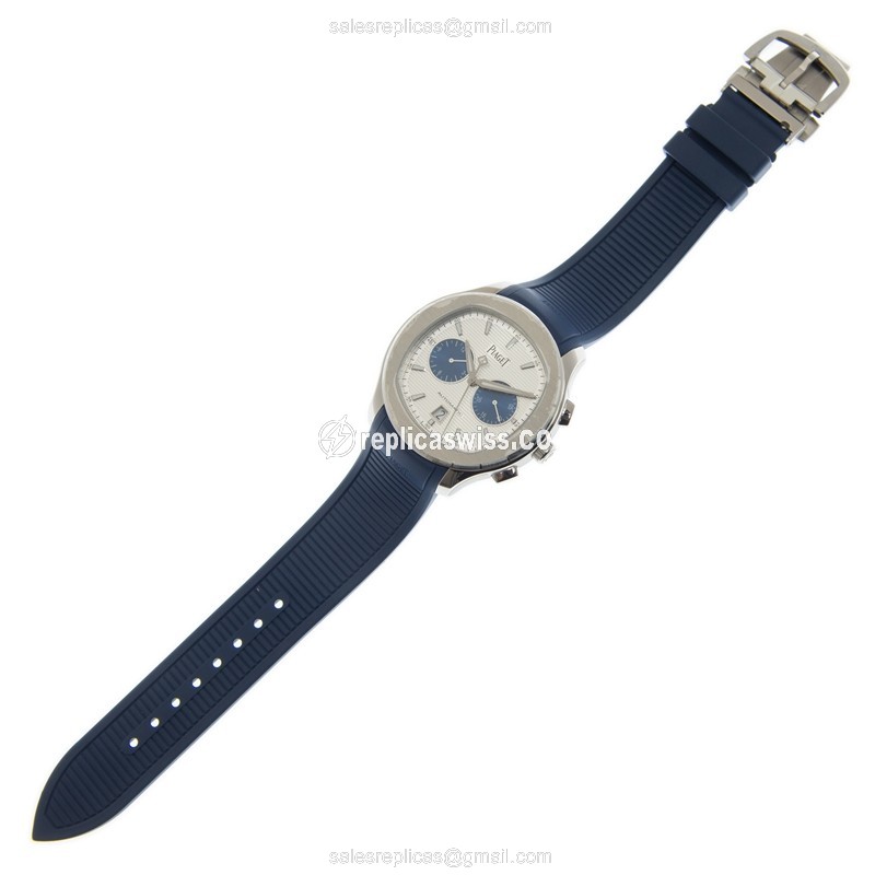 Piaget Polo Automatic - Silver Dial - Green Rubber Strap - Buckle Clasp - View 2