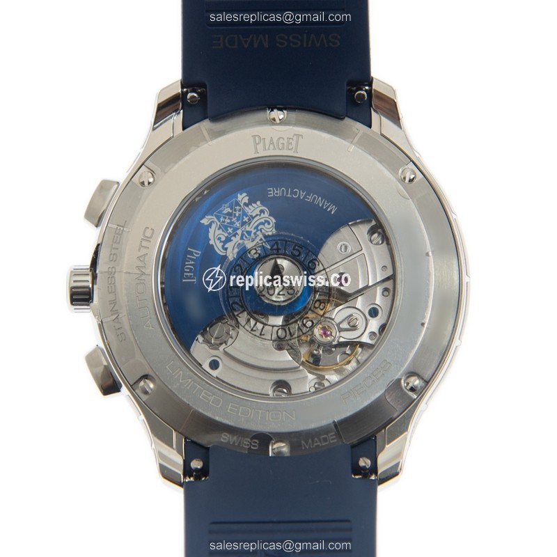 Piaget Polo Automatic - Silver Dial - Green Rubber Strap - Buckle Clasp - View 3