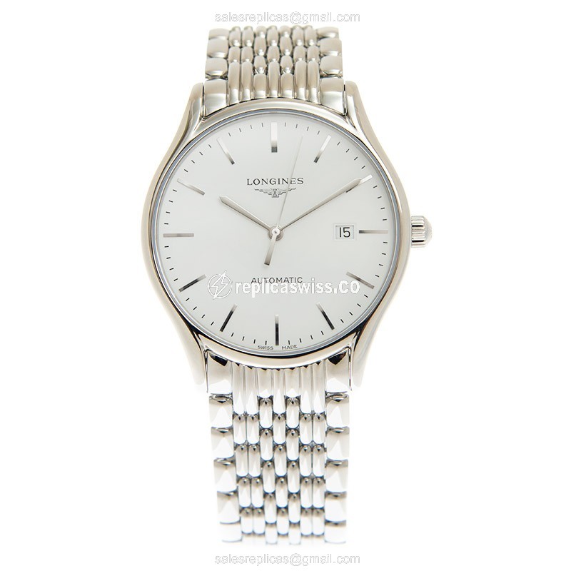 Longines Lyre Replica - Automatic - Steel Case - White Dial, Silver Clasp - View 2