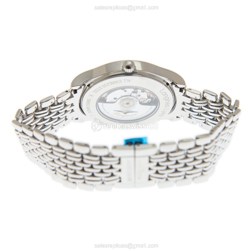 Longines Lyre Replica - Automatic - Steel Case - White Dial, Silver Clasp - View 4