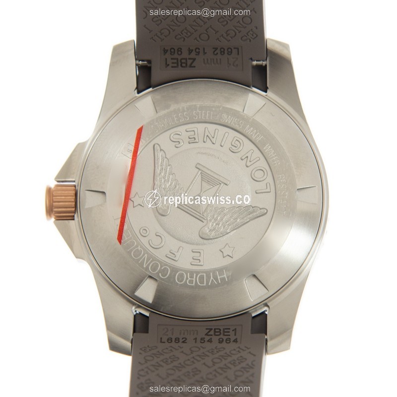 Longines CONQUEST Replica - Automatic - 18kt Rose Gold & Steel - Gray Dial - View 3