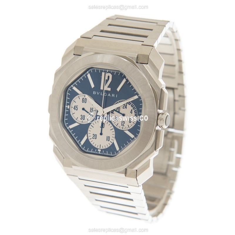 Bulgari 103467 Octo Finissimo Replica - Automatic - Blue Dial - Steel Case & Strap - View 3