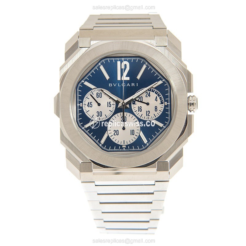 Bulgari 103467 Octo Finissimo Replica - Automatic - Blue Dial - Steel Case & Strap - View 2