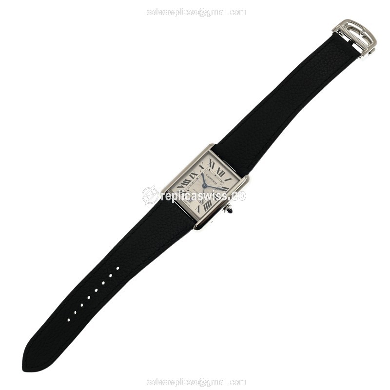 Cartier Tank Replica Watch - Automatic - Steel - Silver Dial - View 2