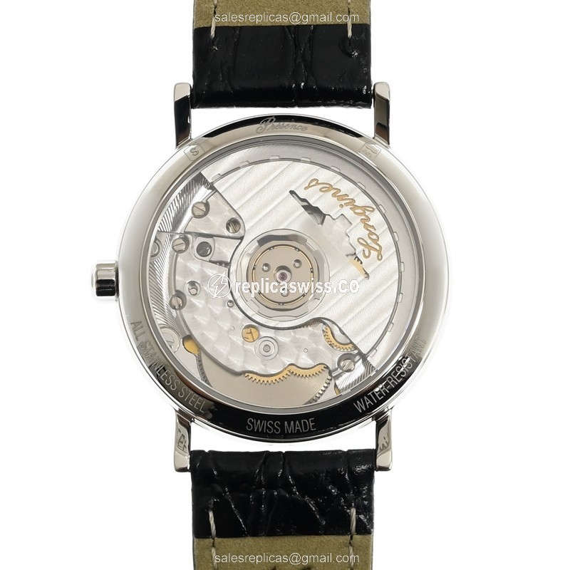 Longines Presence Replica - Automatic - Steel Case - White Dial, Leather Strap - View 3
