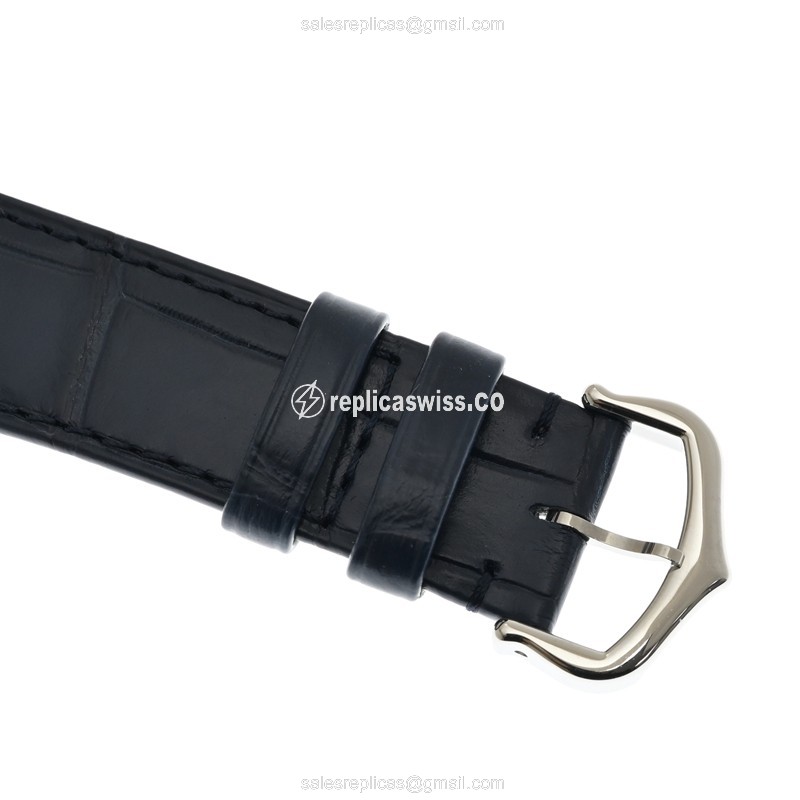 Cartier WSTA0055 Replica - Quartz - Steel Case - Blue Dial - Green Leather Strap - Buckle Clasp - View 4