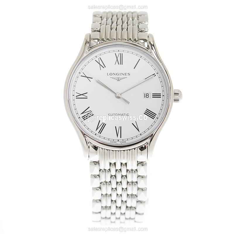 Longines Lyre Replica - Automatic - Steel Case - White Dial, Silver Clasp - View 2