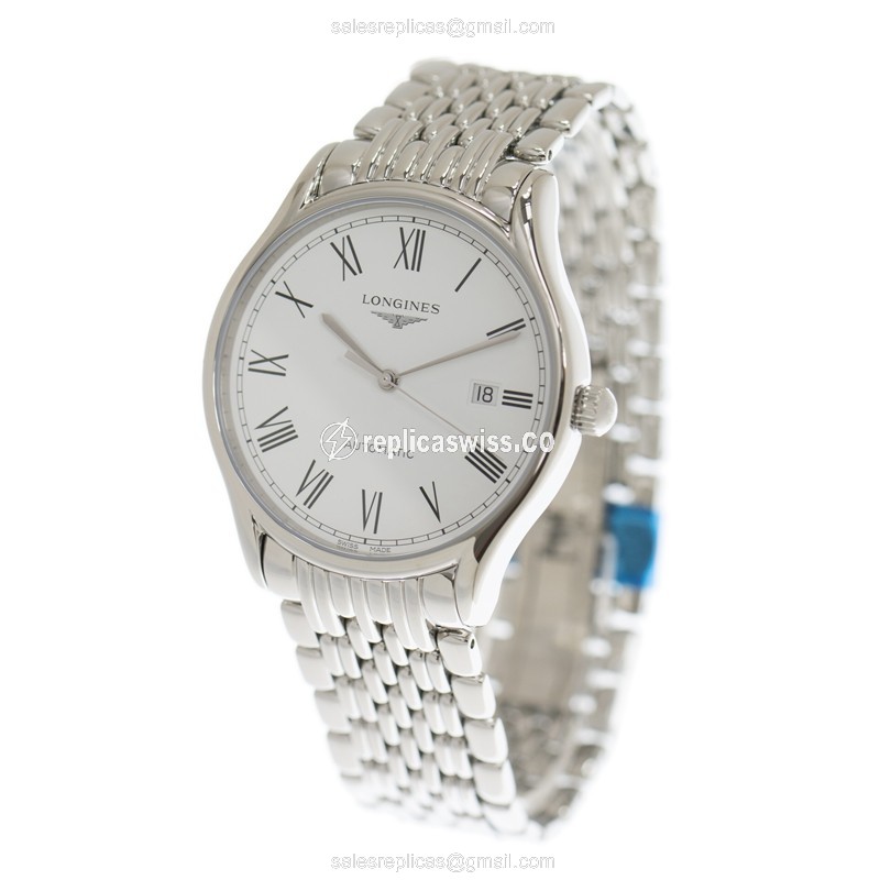 Longines Lyre Replica - Automatic - Steel Case - White Dial, Silver Clasp - View 3