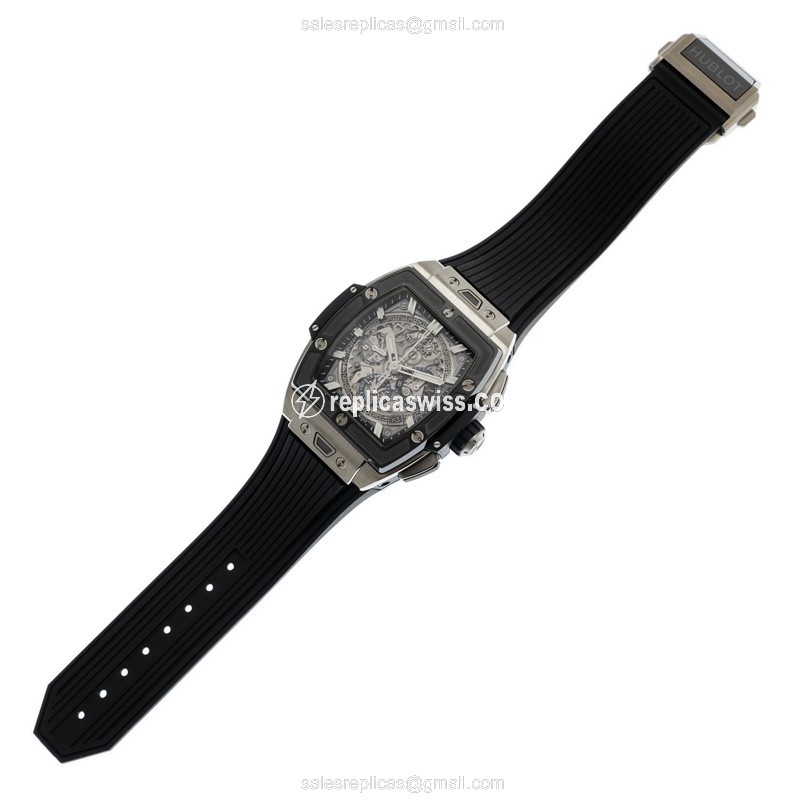Hublot Spirit of Big Bang Replica - Automatic - Titanium Case - Silver Dial - Black Rubber Strap - View 2