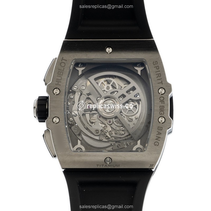 Hublot Spirit of Big Bang Replica - Automatic - Titanium Case - Silver Dial - Black Rubber Strap - View 3