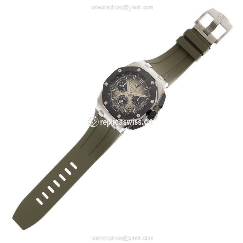 Royal Oak Offshore Replica - Audemars Piguet - Automatic - Steel - Gray Dial - Rubber Grey Strap - View 2