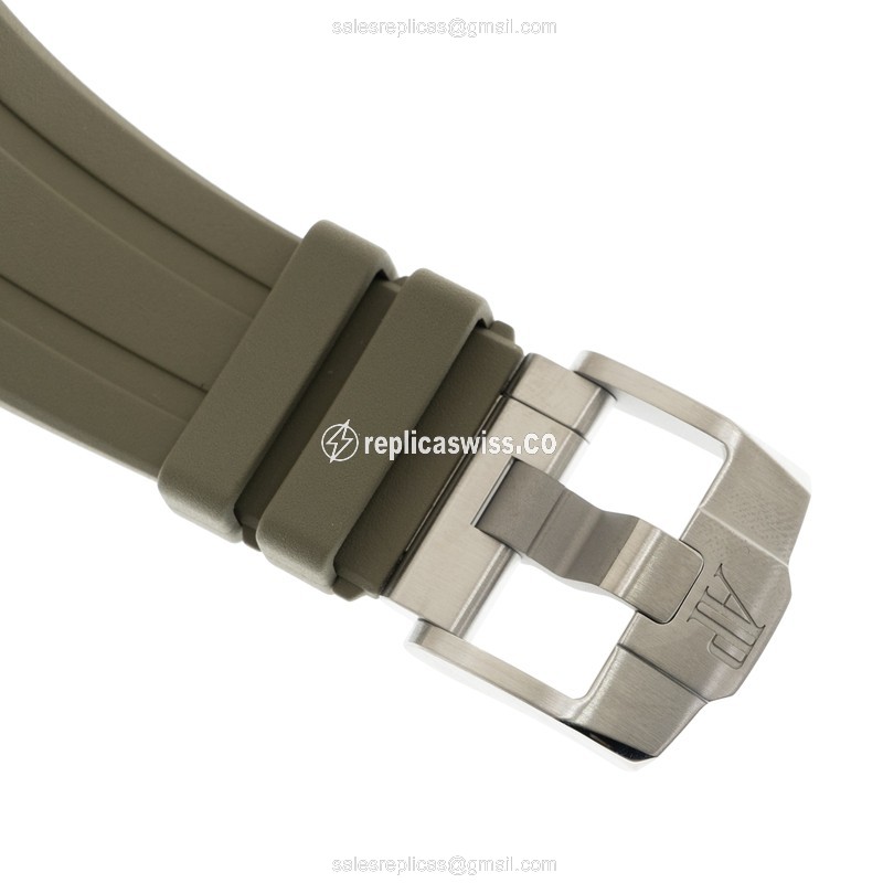 Royal Oak Offshore Replica - Audemars Piguet - Automatic - Steel - Gray Dial - Rubber Grey Strap - View 4